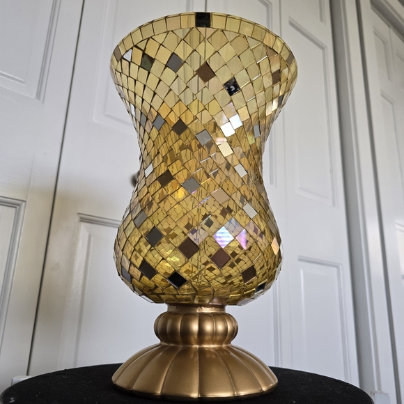 Partylite Global Fusion 12" Hurricane Candleholder Vase Mosaic Design - Picture 2 of 9